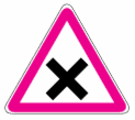 Soru 47 C seçeneği: Aşağıdakilerden hangisi kontrolsüz kavşak işaretidir?