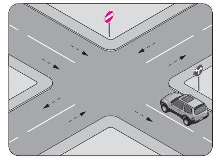 Soru 49 görseli: Şekle göre, araç sürücüsünün aşağıdakilerden hangisini yapması yasaktır?