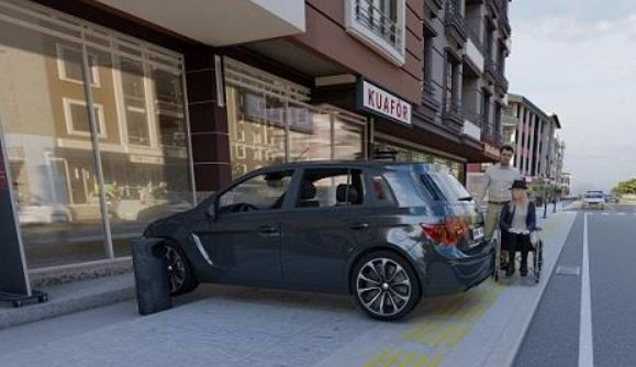 Soru 44 görseli: Görseldeki aracın sürücüsüyle ilgili hangisi kesinlikle söylenir?